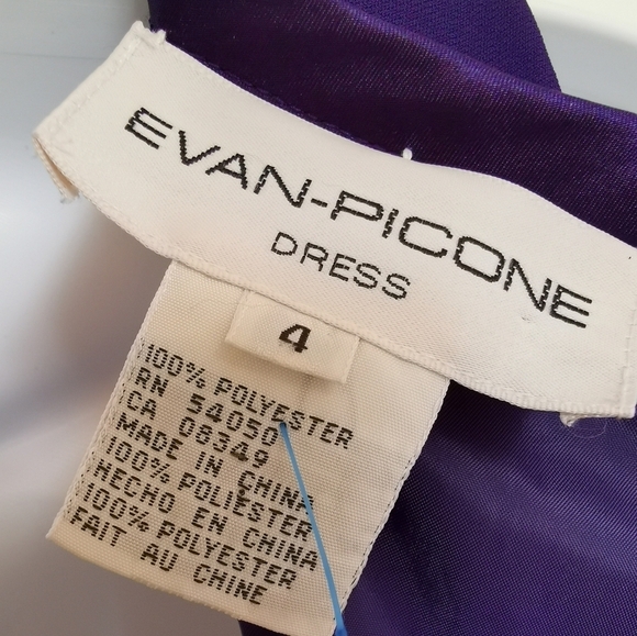 Evan Picone Royal Purple Dress Empire Cut Size 4 - Picture 6 of 10